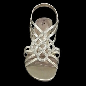 Women's East 5th Reno Slingback Wedge Sandals - Champagne - 11 - NWT